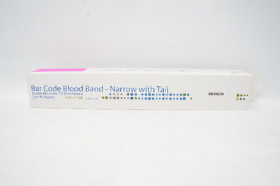 Detach R-09515-04 Bar Code Blood Band - Narrow With Tail - Box of 10